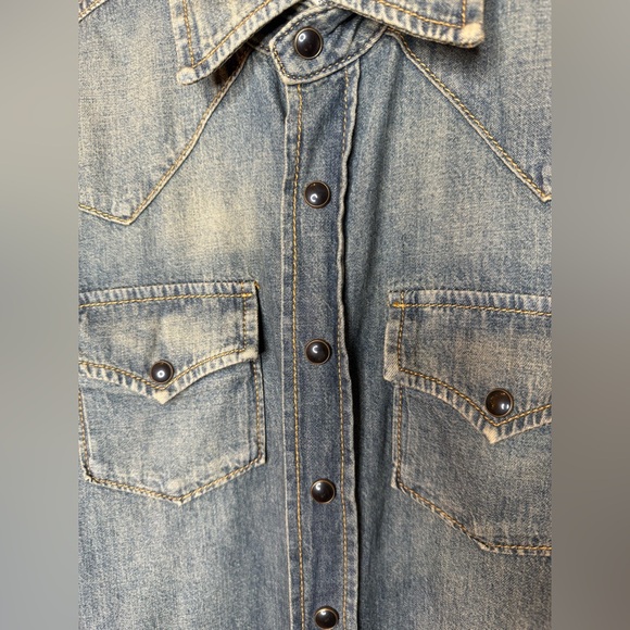 Saint Laurent  YSL Denim shirt/ made in Italy $1100 XS - Picture 8 of 16